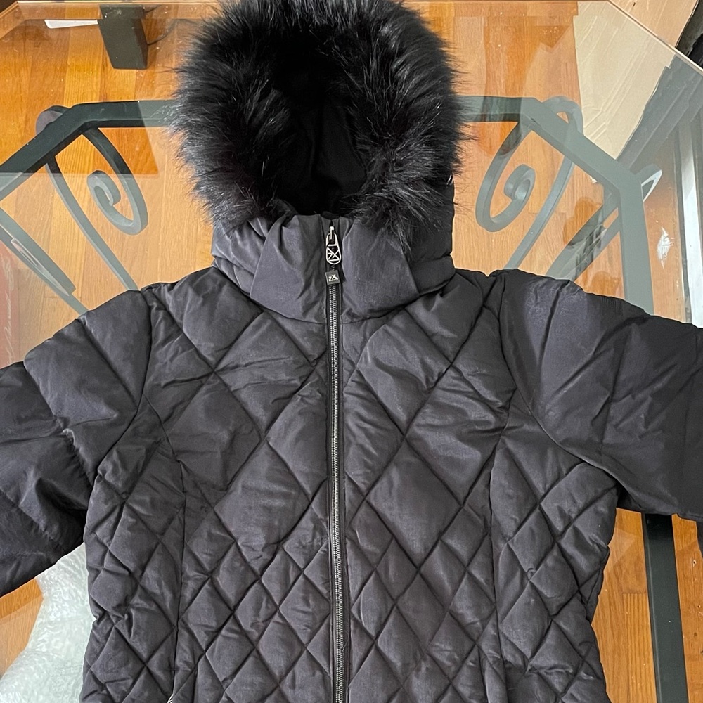 ZEROXPOSUR Women's Black Winter w/Detachable Furry Hood Sz Med Very Black NWOT